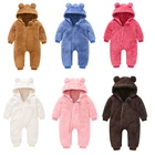 Зимние комбинезоны для новорожденных мальчиков и девочек, теплые детские комбинезоны, детская одежда с длинным рукавом
