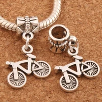open bicycle bike metal charm beads 15 3x27 5mm 34pcs zinc alloy dangle fit european charm bracelets jewelry diy b506