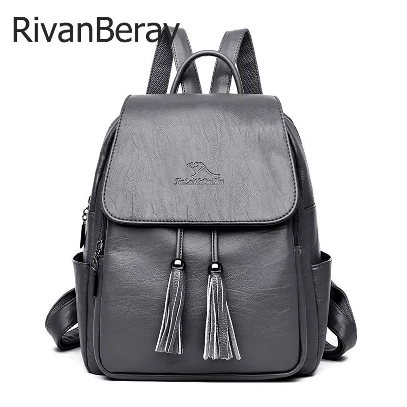 Женский рюкзак с кисточками женские кожаные рюкзаки в форме ведра сумка для