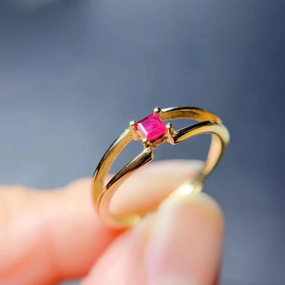 

fashion Ruby gemstone women silver ring fine jewelry certified natural gem red color 925 sterling silver birthday festival gift