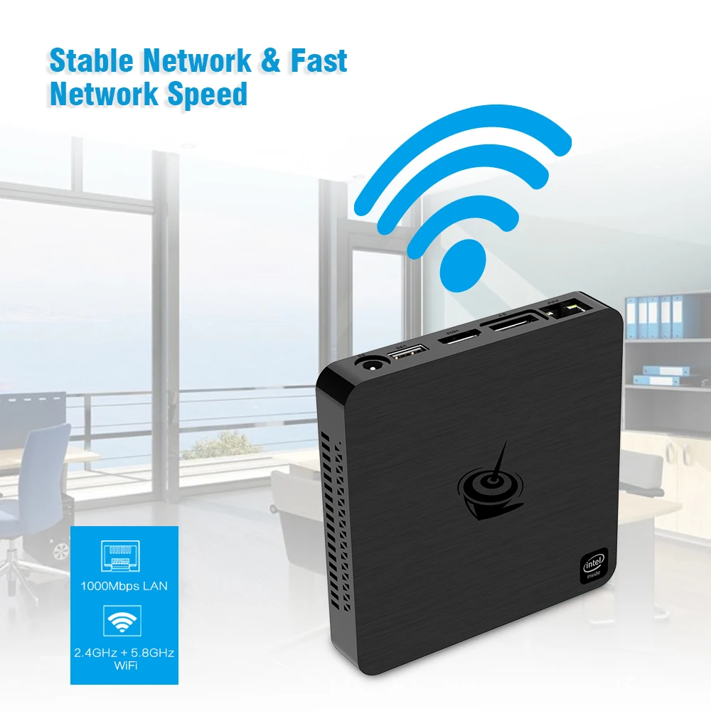 Beelink T4 настольный мини ПК Windows 10 Intel Atom x5 Z8500 Graphics 600 4 Гб RAM 64 eMMC 2 4G + 5 8G WiFi 1000 Мбит/с USB3.0