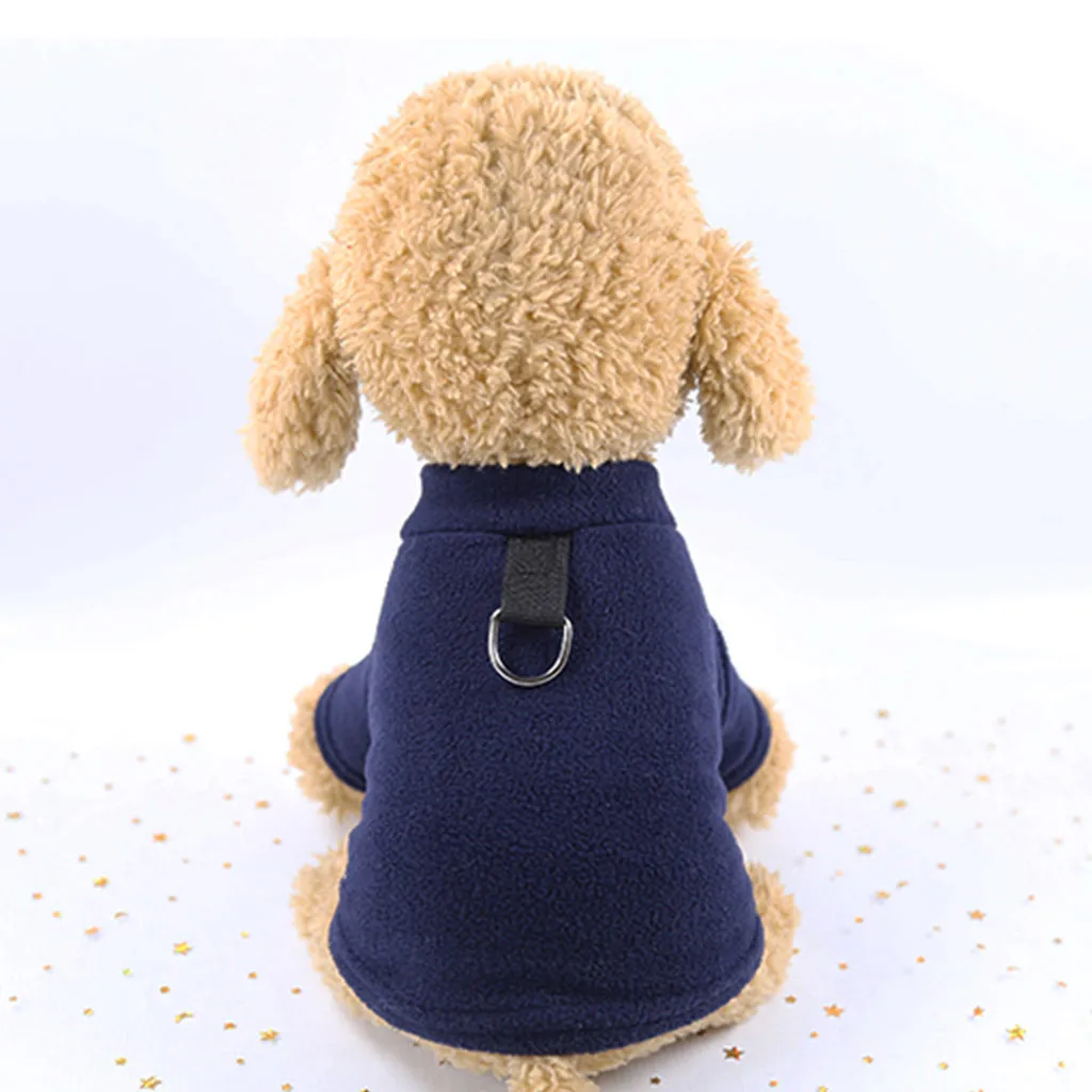 Pet Теплая одежда для собак Зима однотонный холод футболка одежда для детей Одежда для кошечек жилет