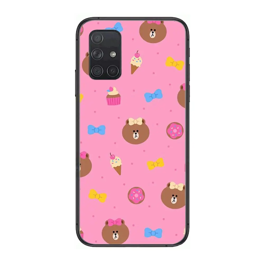 

Cute little bear Phone Case Hull For Samsung Galaxy A 50 51 20 71 70 40 30 10 E 4G 5G S Black Shell Art Cell Cover