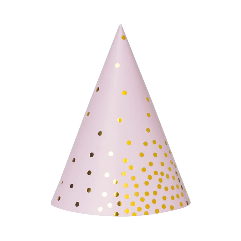 10pcs hat pink Многоцветный розовый синий черный белый бронзированный горошек праздничный набор столовой посуды одноразовые чашки пластины бумажные полотенца вечерние принадлежности - Цвет: 10pcs hat pink