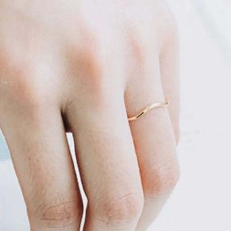

Fashion Small wave design Mini Knuckle Round Style Ring