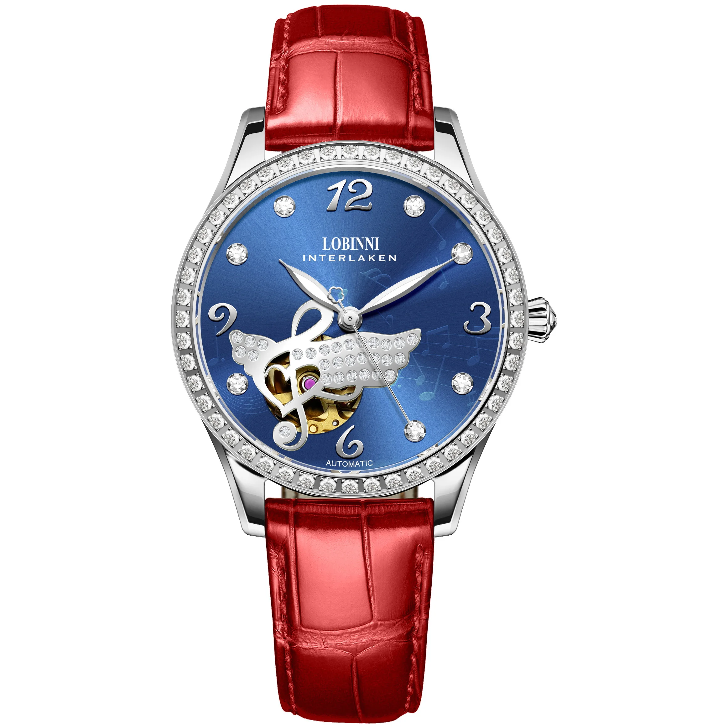LOBINNI женские автоматические часы роскошные механические наручные водостойкий