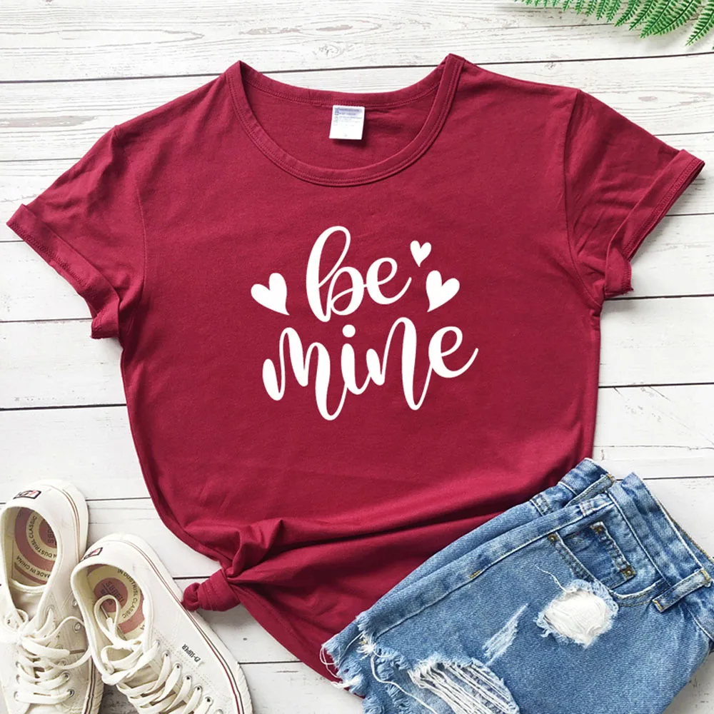 Футболка с надписью Be Mine подарок на день Святого Валентина футболка унисекс
