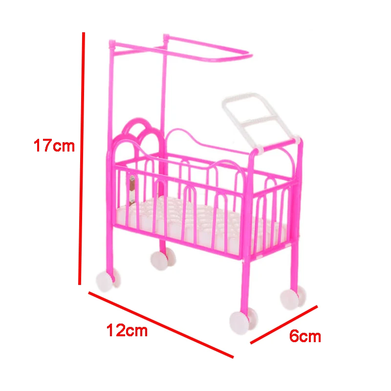 

Doll Bed Doll Accessories Set Plastic Toy Bed With Mosquito Net Fashion Bedroom Furniture For Fashion Doll Accessories For Girls
