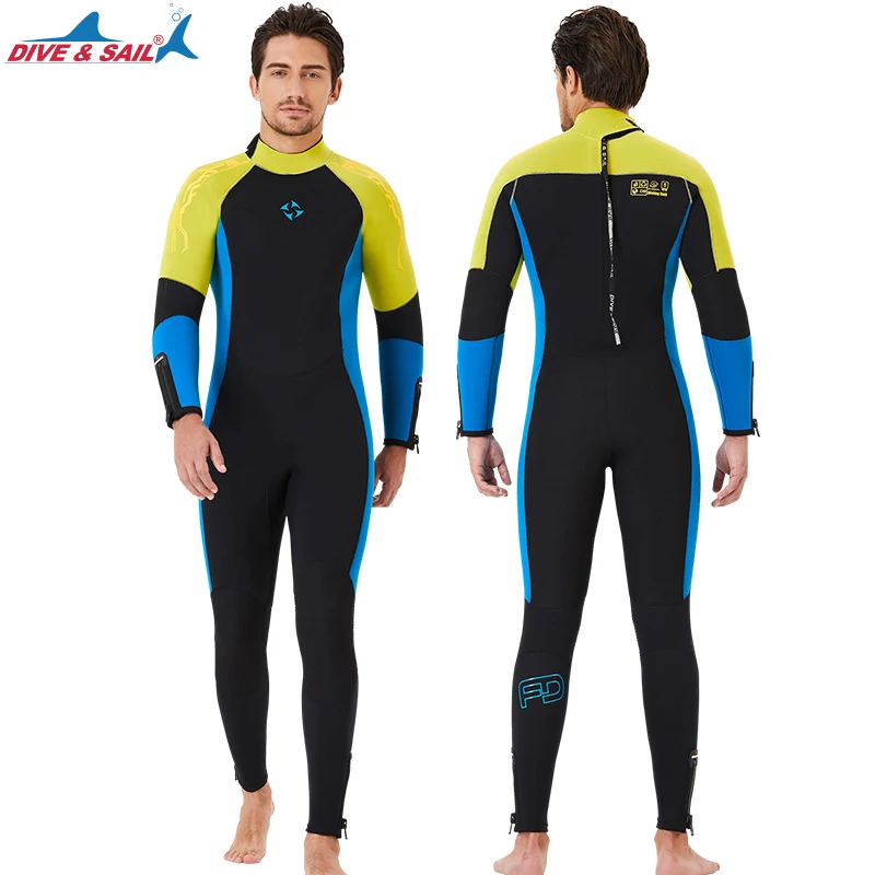 

Неопреновый гидрокостюм для мужчин и женщин, гидрокостюм для дайвинга с застежкой-молнией сзади, подходит для ныряния с аквалангом, серфинга, 5 мм