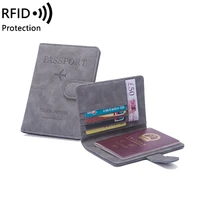 2021 high quality leather passport cover rfid blocking for cards travel passport holder wallet document organizer case men women