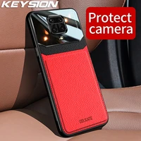 keysion shockproof case for xiaomi redmi note 9s 9 pro max leather lens glass phone back cover for redmi note 8 pro 8t 8 8a k20