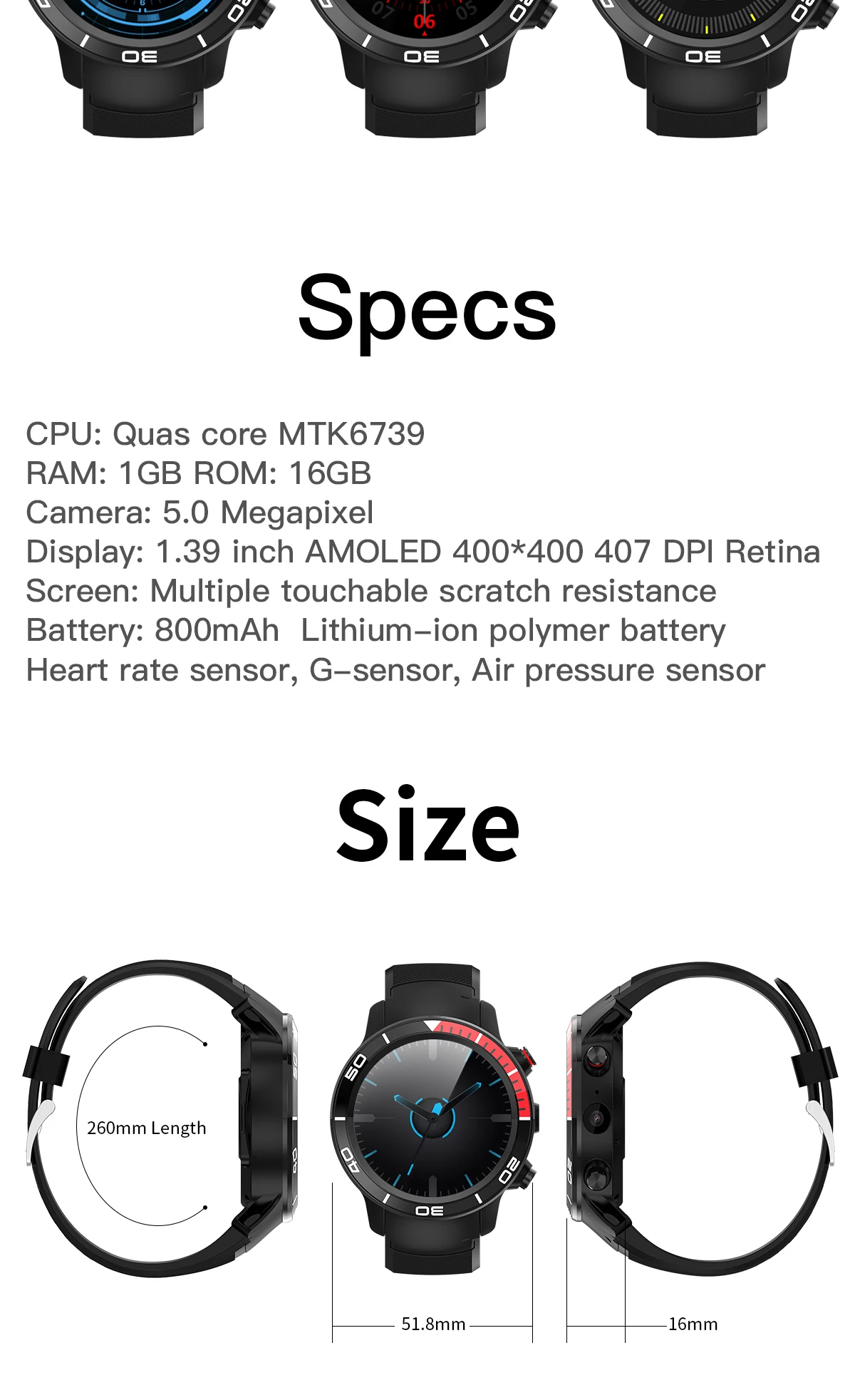 Умные часы H8 4G Smartwatch IP68 Водонепроницаемый MTK6739 1 ГБ/ОЗУ 16 Гб/ПЗУ 630 мАч монитор сердечного ритма смартфон для IOS Android