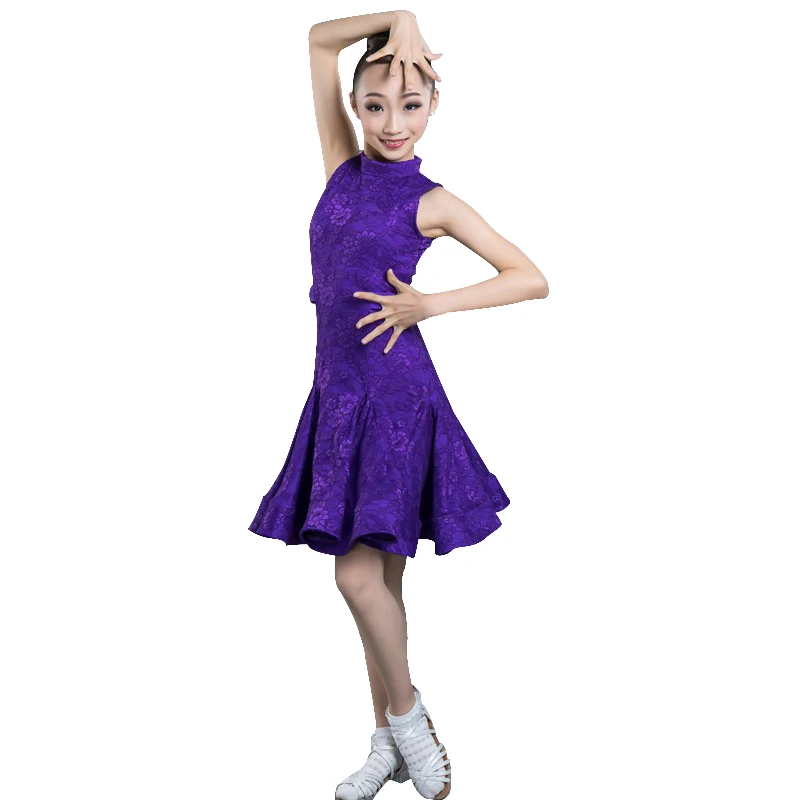 Детская кружевная танцевальная одежда для латиноамериканских тренировок