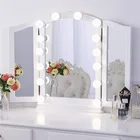 Регулируемое зеркало для макияжа светильник лампочками в голливудском стиле, светодиодная лампа для туалетного столика, ванной