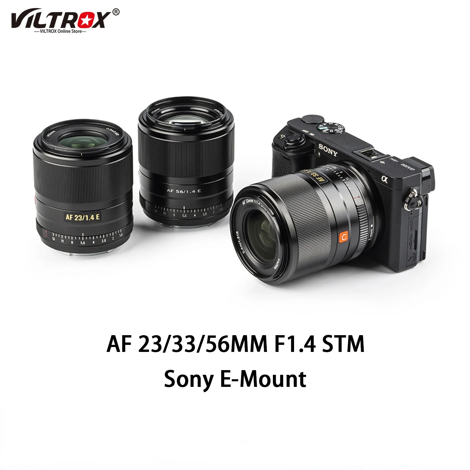 

Объектив VILTROX 23/33/56 мм F1.4 E с автофокусом, компактный объектив с большой диафрагмой для объектива Sony E-mount A9 A7RIV A7II A7S, объектив камеры
