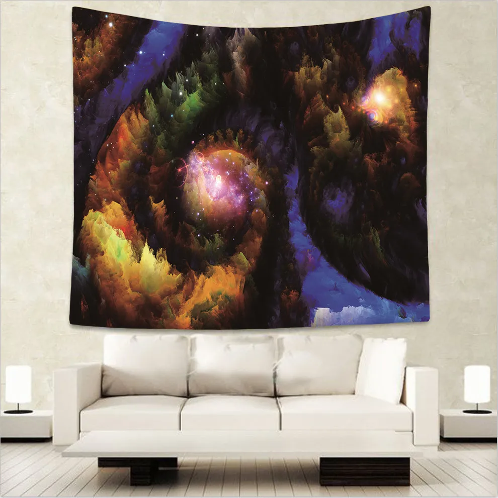 Декоративный гобелен в виде планеты Галактики для детской комнаты стиле хиппи