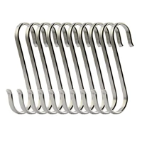 set of 10 s stainless steel suspension hooks for kitchen cookware or butcher meat