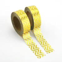 new 10pcslot 15mm10m golden wave paper tape decorative scrapbooking sticky washi masking japanese gold tape washi set