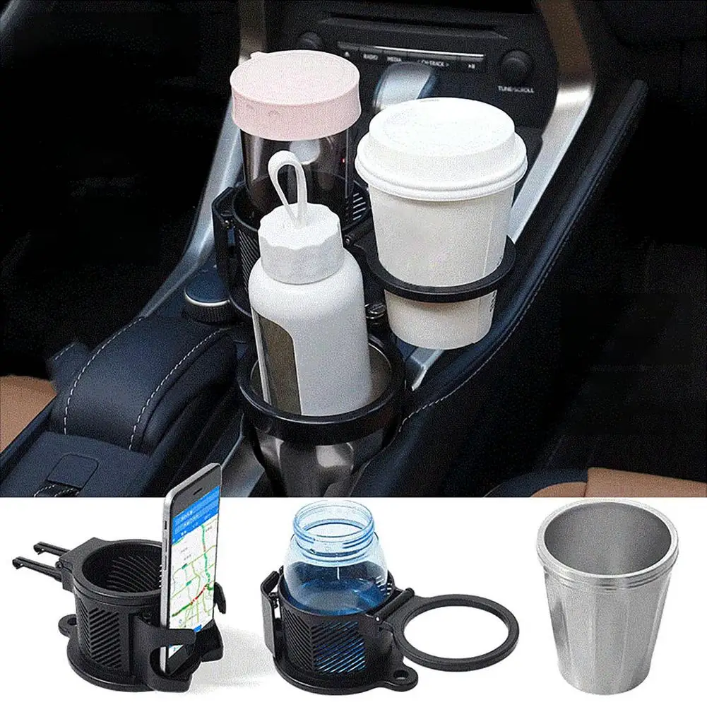 

Car Cup Holder Expander Adapter Dual Cup Holder 360 Degree Rotating Adjustable And Extendable Drink Beverage Water Bottle Holder