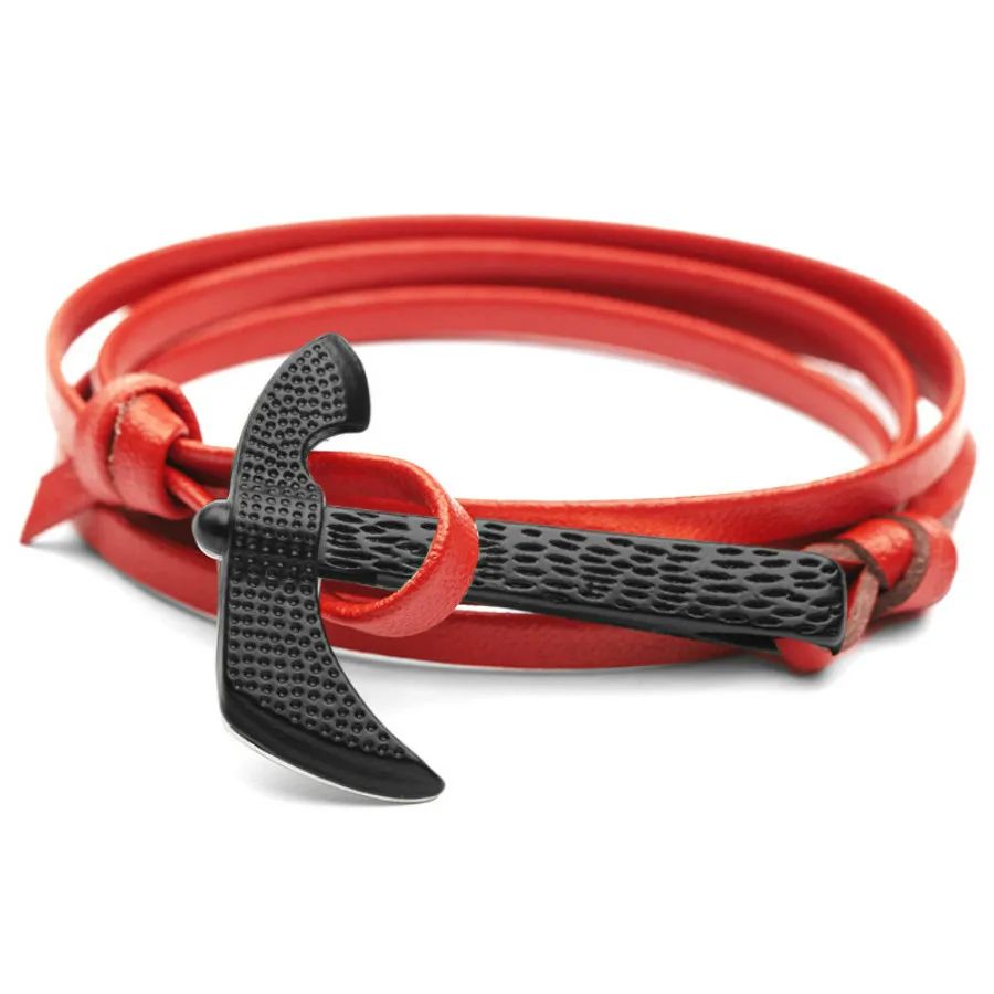 Горячая Распродажа модные головки топора якорь браслеты для мужчин с подвесками