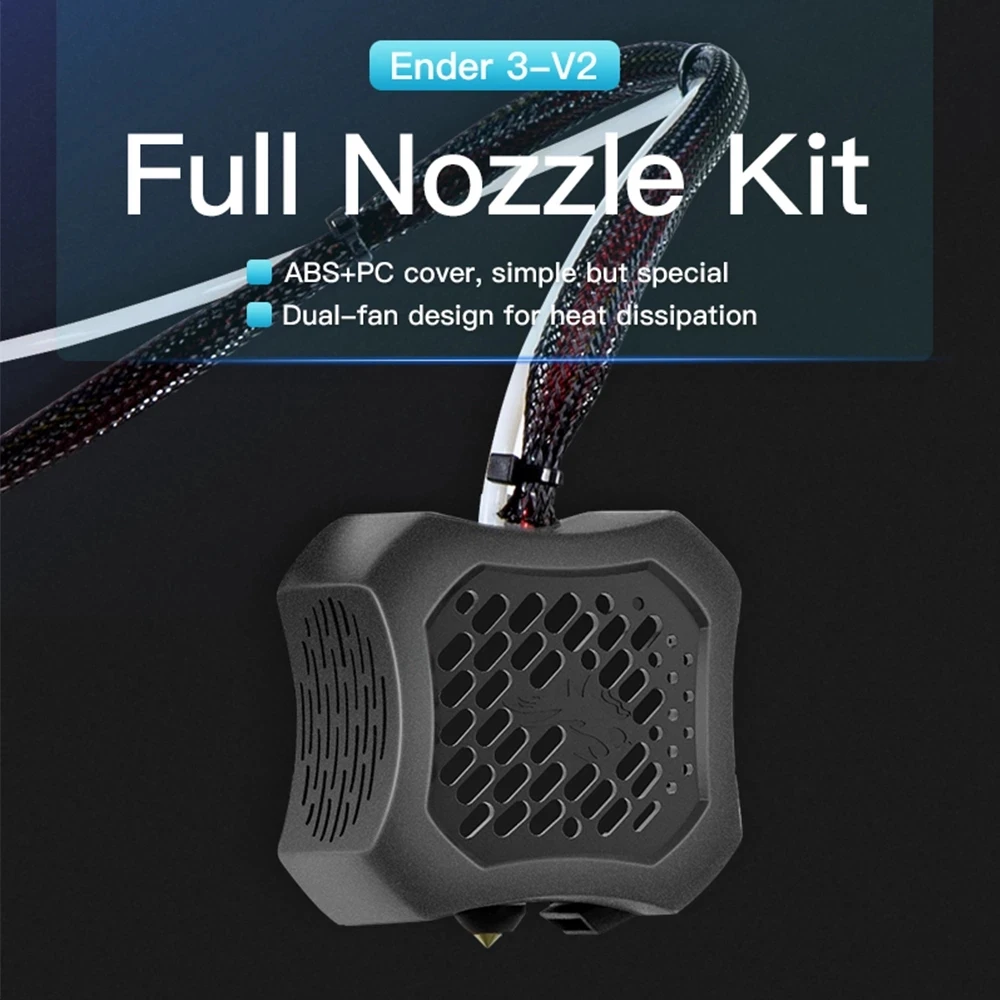 Original CREALITY 3D Printer Ender-V2 Full Hotend Kit Double Cooling Fan 0.4mm Nozzle Aluminum Heating Block Original CREALITY 3D Printer Ender-V2 Full Hotend Kit Double Cooling Fan 0.4mm Nozzle Aluminum Heating Block