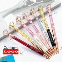10pcs creative gold powder diamond ballpoint pen metal pen advertising gift pen custom logo school office stationery wholesale