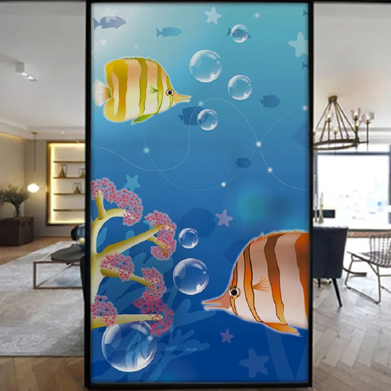 

Animals Pattern Custom Size Glass Foil Electrostatic Private Film Vinyl Heat Control Home Decals Removable Tint-Film 40cmx100cm