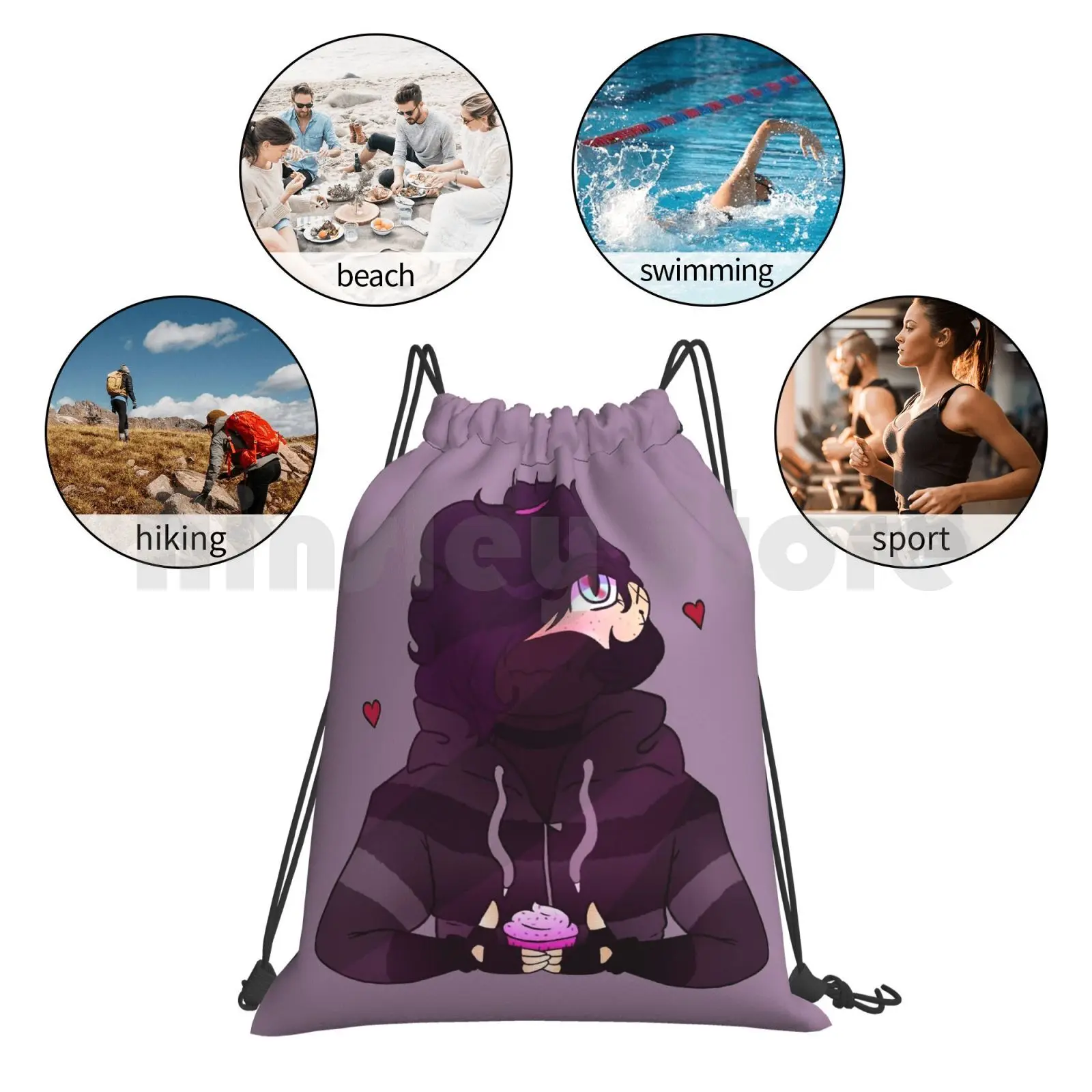 Рюкзак Zanes Cupcake сумки на шнурке спортивная сумка водонепроницаемые сладости Zane Aph