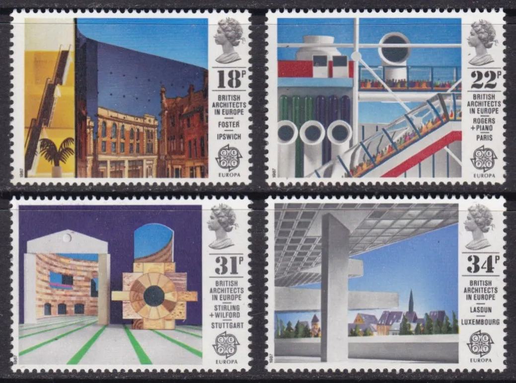 4 шт./компл. Новый штамп почты Англии Великобритании 1987 Европа Современная