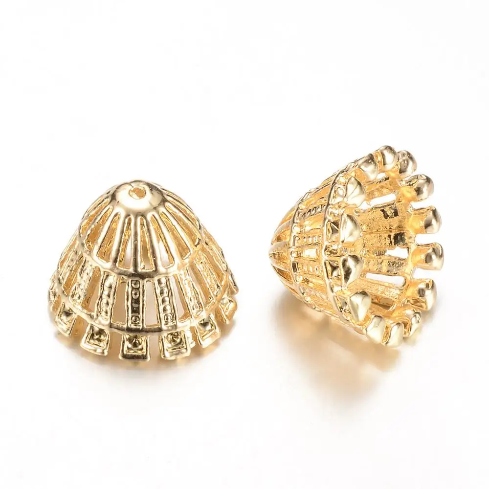 

60pcs Alloy Bead Caps Tassel End Caps Chandelier Component Links for Jewelry Making DIY Bracelet Necklace 13x18mm Lead Free