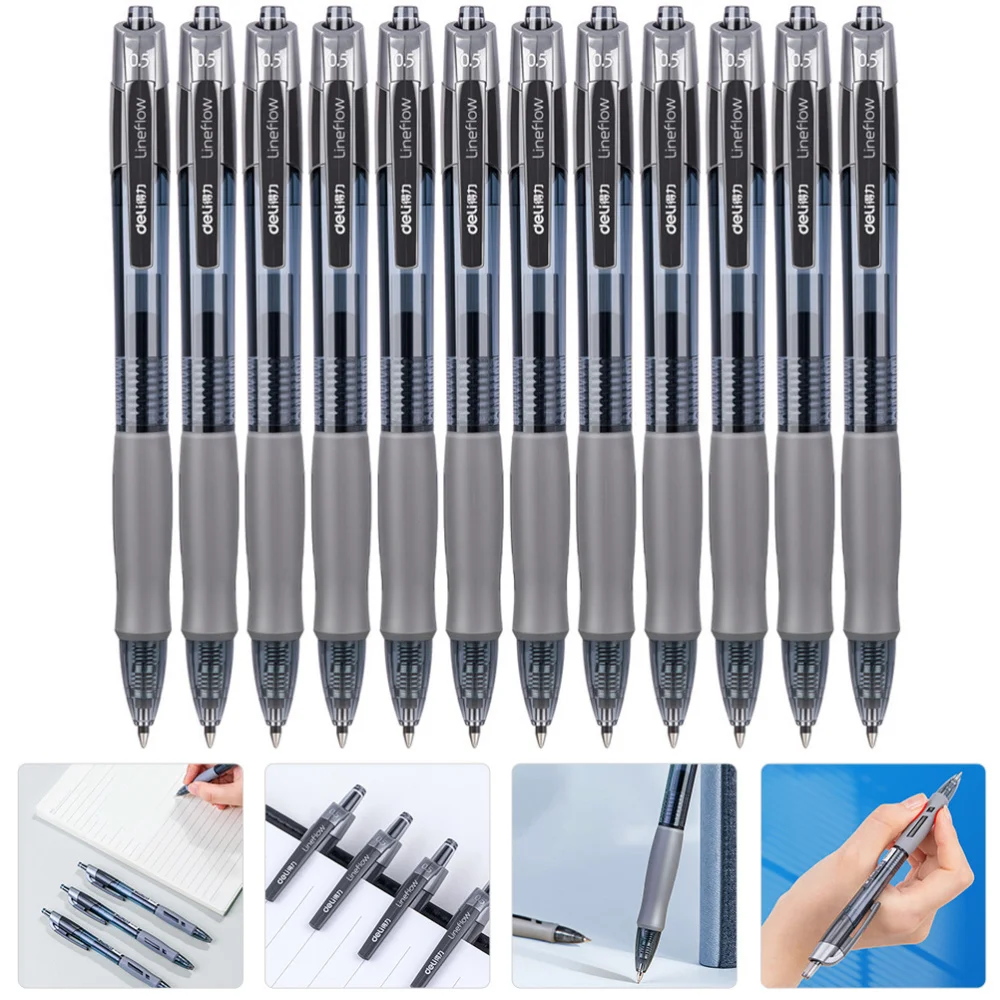 

12Pcs Pressed Pens 0.5mm Pens Bullet Tip Pens Student Stationery