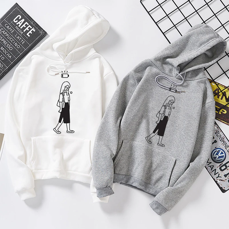 2019 Spring Autumn Kawaii Women Hoodies Girls Letters Print Girl Power Sweatshirts Women's Long Sleeve Hooded | Женская одежда