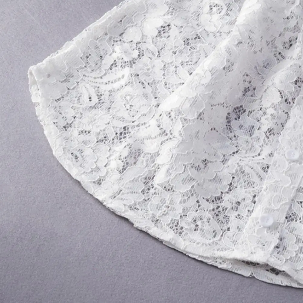 

2021 Spring Lace Mini Fake Skirt Irregular False Shirt Skirt Half-body Female Skirts Womens Underskirt Sweater Extender