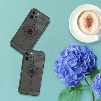 design aesthetic fashion tarot phone case for iphone 7 8 11 12 x xs xr mini pro max plus retro black grey clear transparent