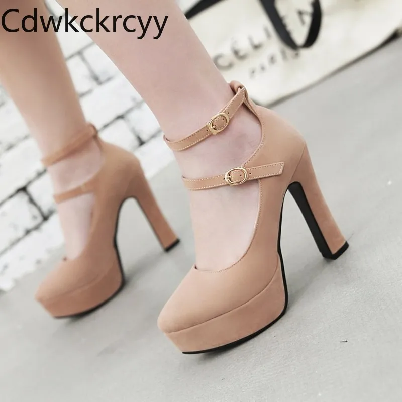 

Женские туфли с острым носком, на высоком каблуке 12 см, с красной застежкой, размеры 34-43, для весны и осени