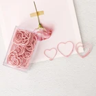 Скрепка для ежедневника, Закладка-украшение, розовая, персиковая, в форме сердца, зажим скрепки для бумаг, декоративные скрепки