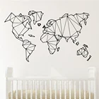 Виниловая наклейка на стену, с геометрической картой мира