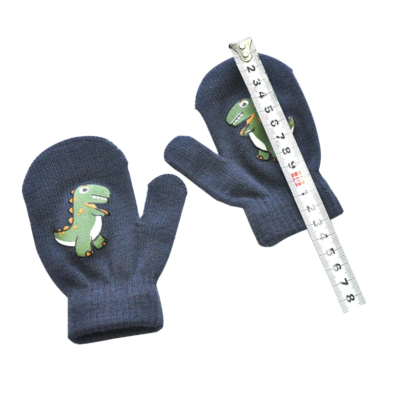 Winter Warm Gloves for Children 1-5years 6colors Thickened Kids Baby Mittens Outdoor Sports Warm Gloves Cute Dinosaur Cartoon