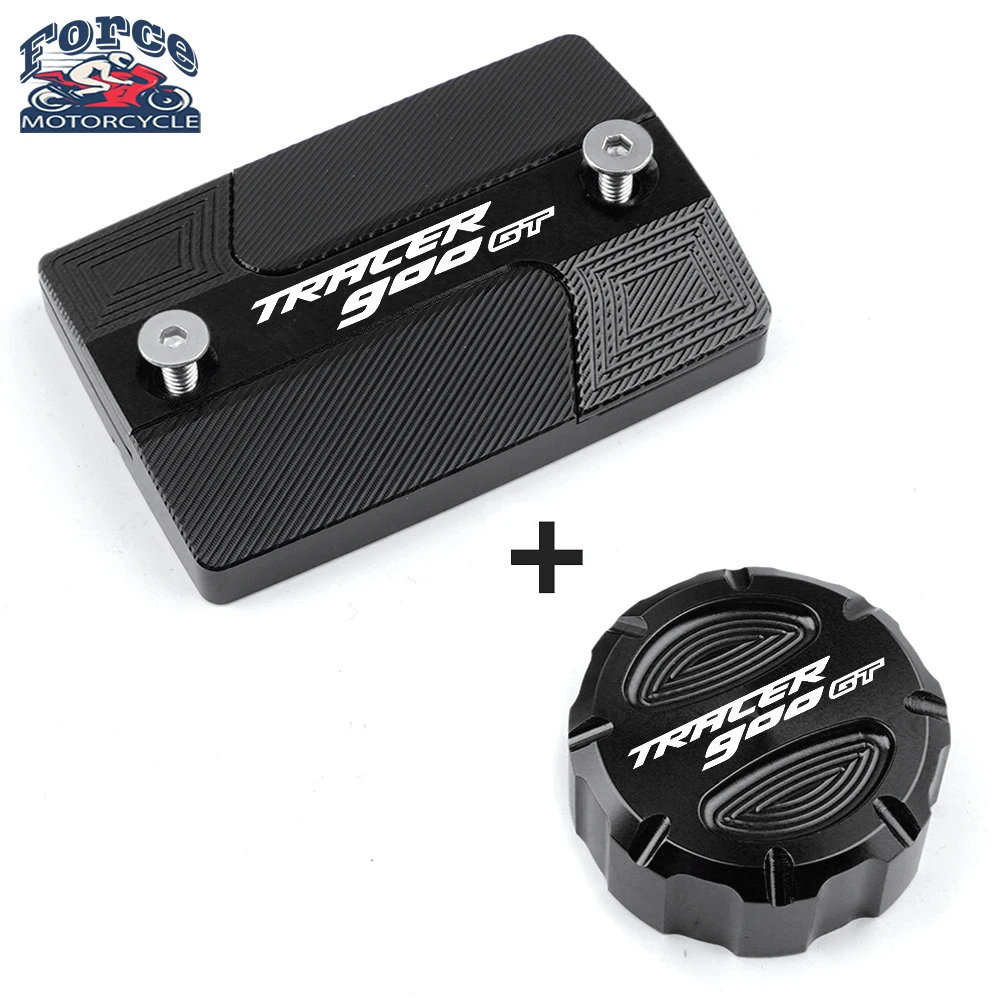 

For YAMAHA TRACER 900GT tracer900 gt 2016-2020 Motorcycle CNC Front & Rear Brake Fluid Reservoir Cap cover With logo Tracer900gt