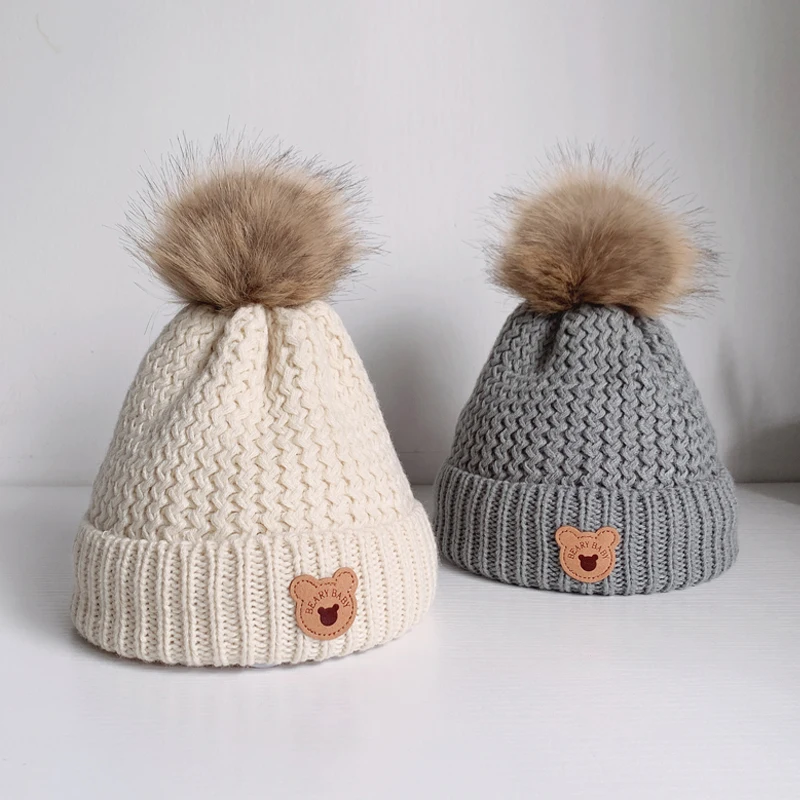 

Детская шапка осень/зима Женская Детская шерстяная шапка с флисом теплая детская пуловер и шапка зимняя вязаная шапка для мальчиков