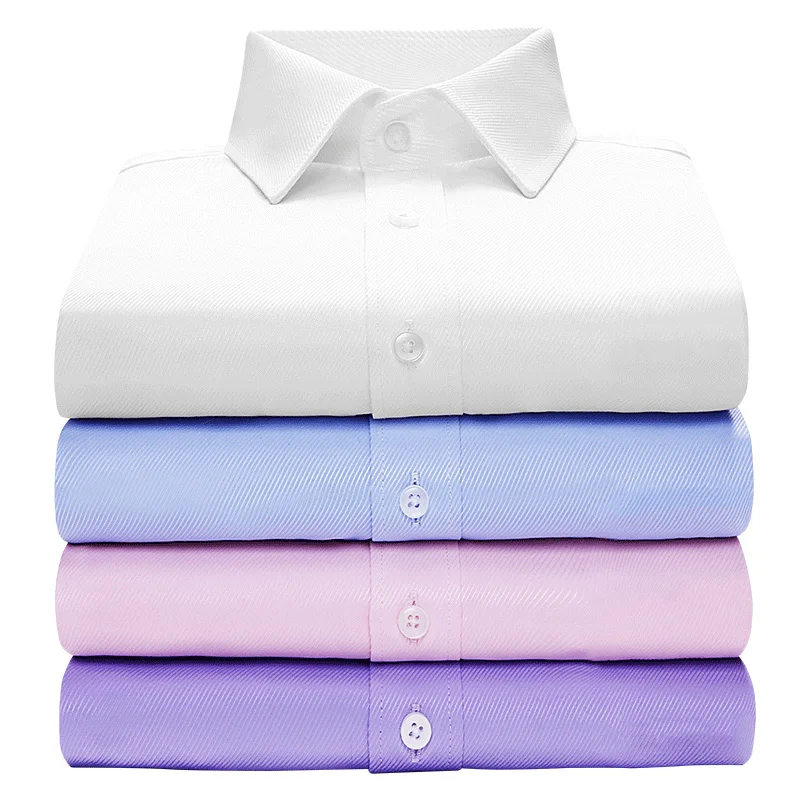 Plus Large Size 7XL Mens Work Shirt Long Sleeve Business Casual Shirt Slim Fit Classic Solid Striped Male Social Dress Shirts
