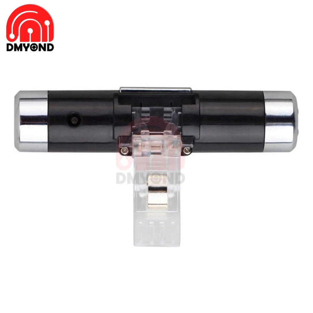 Цифровой термометр 2 в 1 с ЖК дисплеем для автомобиля часы стайлинга синей