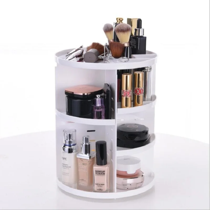 

Fashion 360-degree Rotating Makeup Organizer Box Brush Holder Jewelry Organizer Case Jewelry Makeup Cosmetic Storage Box