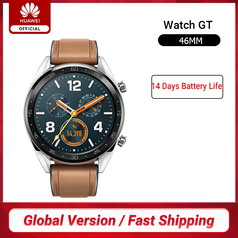 В наличии глобальная Версия смарт часы HUAWEI GT 14 дней Срок службы батареи 5ATM