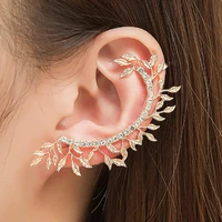 1pcs vintage crystal leaves geometry ear clip gold silver star cuff earrings for women non pierced clip on women earrings jewelr