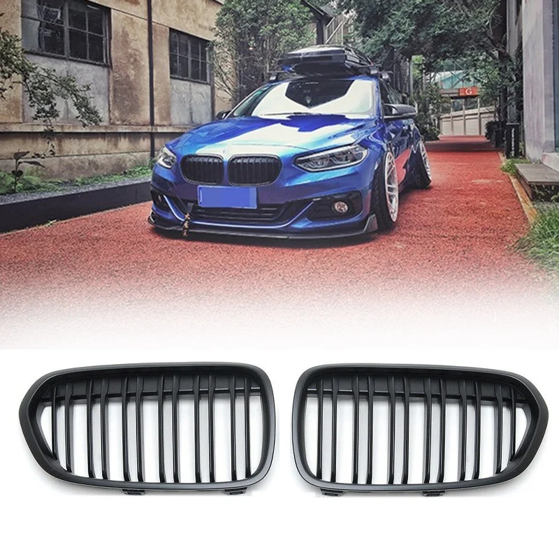 

AL22 -Car Dual Slat Matte Black Front Kidney Grilles Set For-BMW F52 1-Series 2018-2021