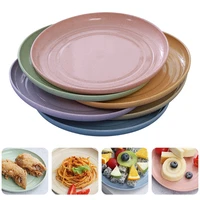 6pcs dish simple multifunctional durable wheat straw creative saucer food serving plate for home restaurant shop