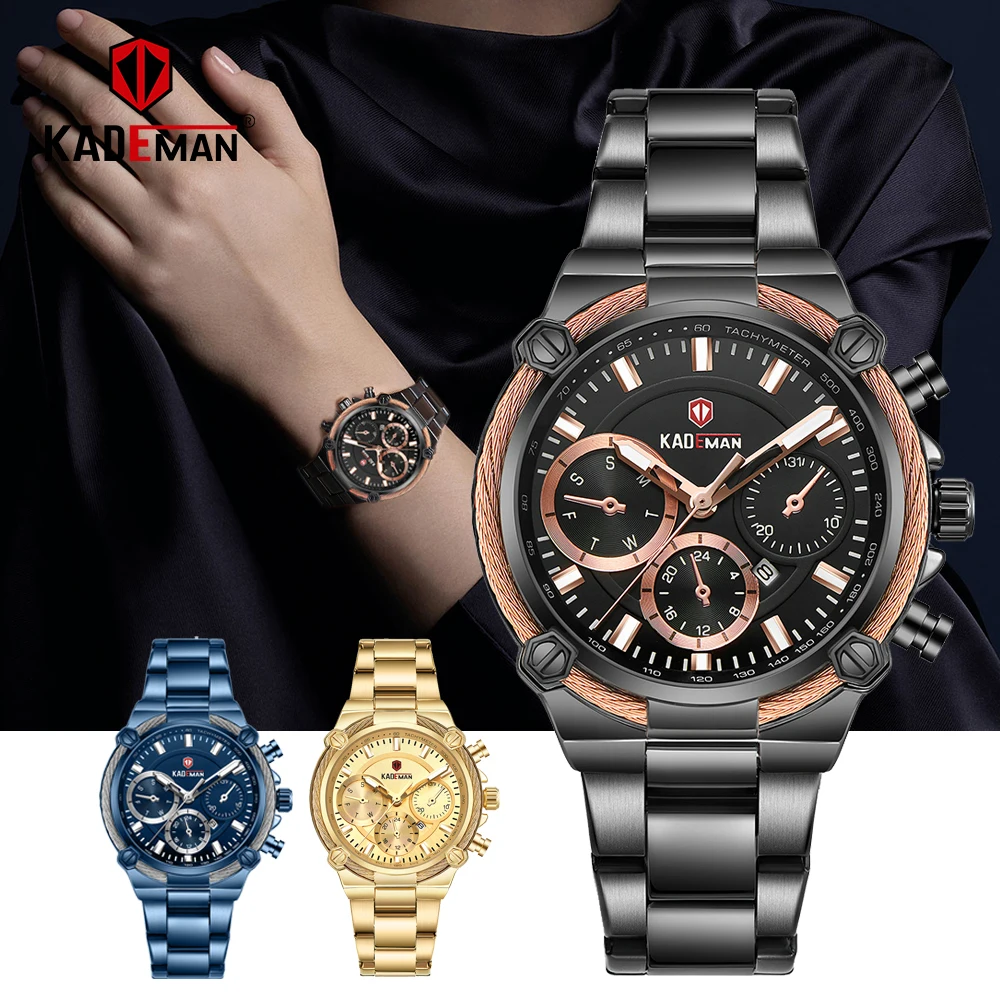 KADEMAN Роскошные Брендовые женские часы модные 3ATM водонепроницаемые кварцевые для