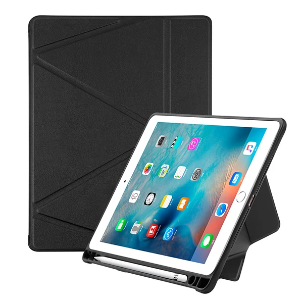 18IPAD97 BXJG BK Умный чехол для iPad 9,7 PU кожаный чехол-подставка для iPad Air 1 Air 2 iPad 5th 6th поколения с держателем ручки - Цвет: 18IPAD97 BXJG BK
