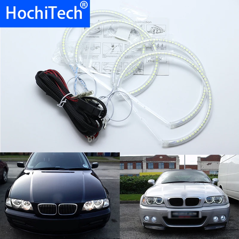 

for BMW E46 coupe 1999-2003 without lens Ultra bright SMD white LED angel eyes 2600LM 12V halo ring kit daytime running light